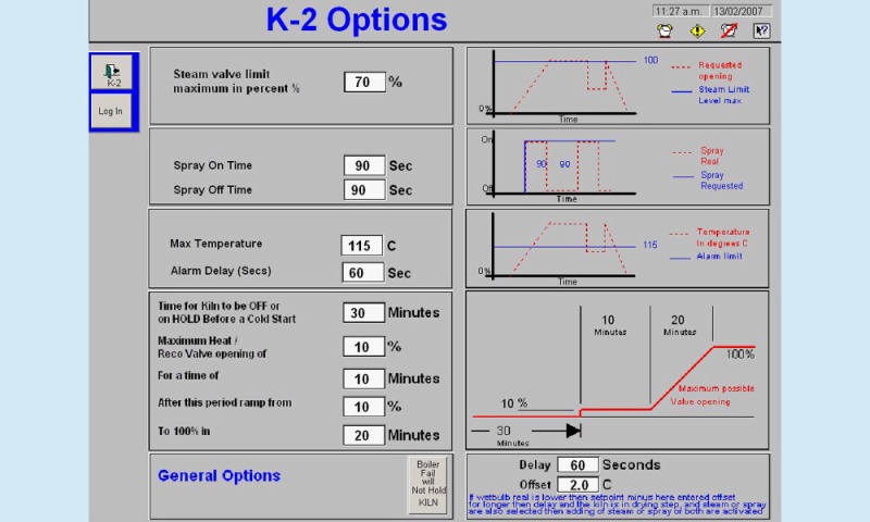 Wood drying equipment control interface