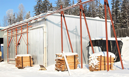 wood drying kiln installion in Russia